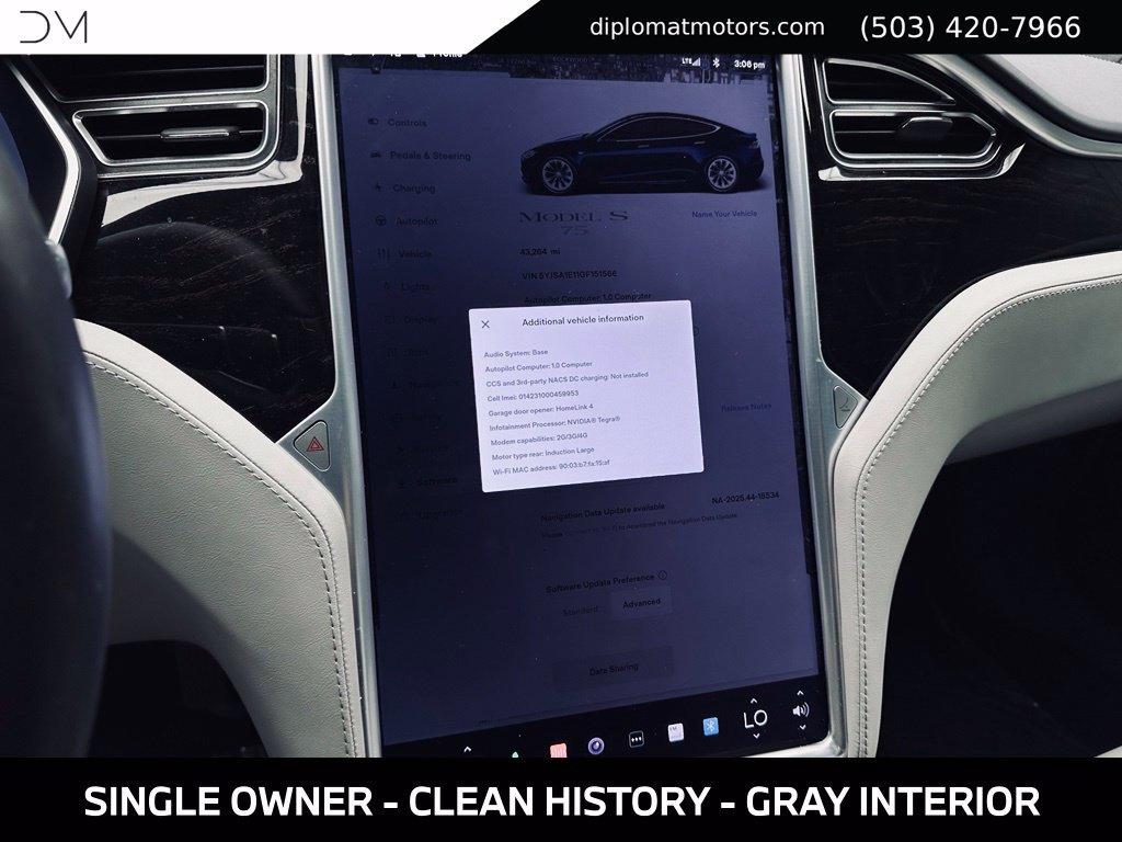 Used 2016 Tesla Model S 75 RWD image 34