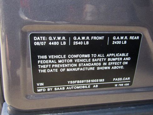 Used 2008 Saab 9-3 2.0T w/ Moonroof Package image 40