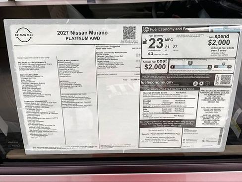 New 2027 Nissan Murano Platinum AWD/4WD image 42