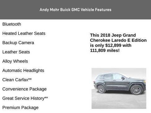 Used 2018 Jeep Grand Cherokee Laredo AWD/4WD image 4