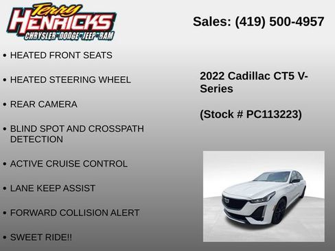 Used 2022 Cadillac CT5 V w/ LPO, ONYX Package AWD/4WD image 12