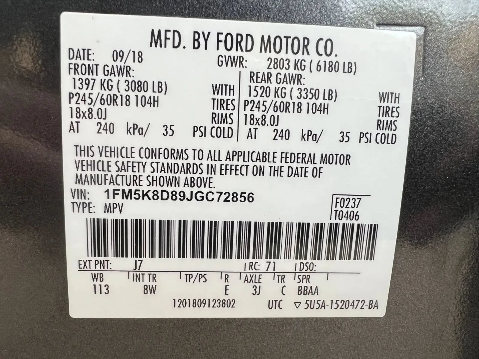 Used 2018 Ford Explorer XLT AWD/4WD image 15
