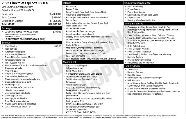 Used 2022 Chevrolet Equinox LS w/ LS Convenience Package FWD image 11