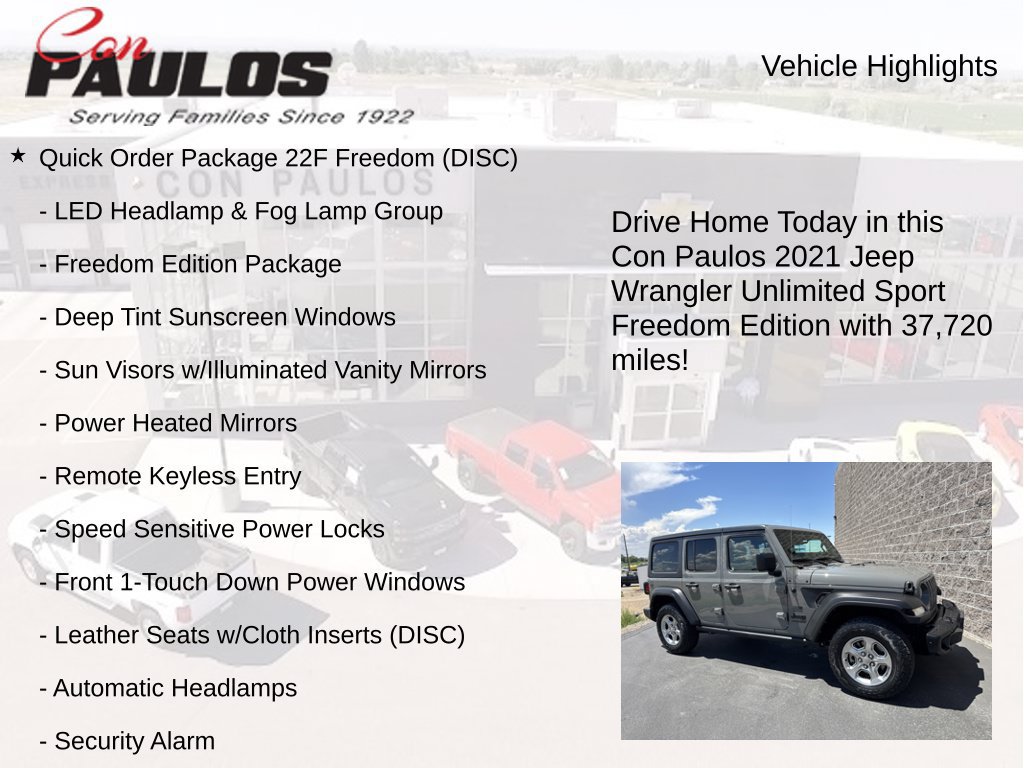 Used 2021 Jeep Wrangler Unlimited Sport AWD/4WD image 8
