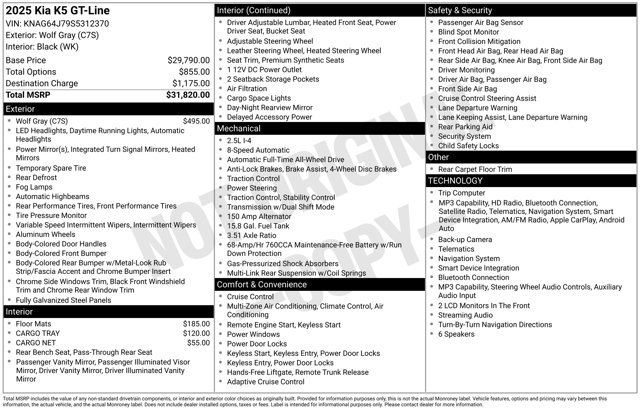 Used 2025 Kia K5 GT-Line AWD/4WD image 2
