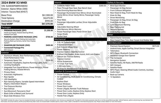Used 2024 BMW X3 M40i w/ Premium Package AWD/4WD image 3