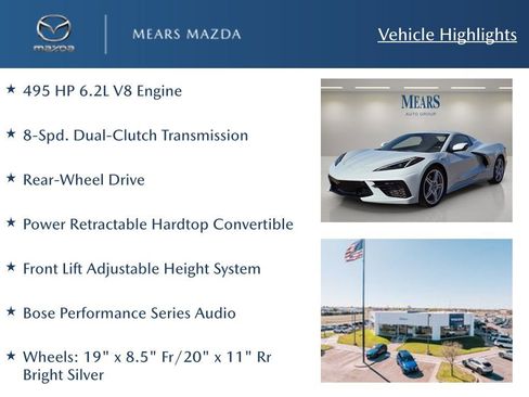 Used 2020 Chevrolet Corvette Stingray Premium Conv w/ 3LT Preferred Equipment Group image 2