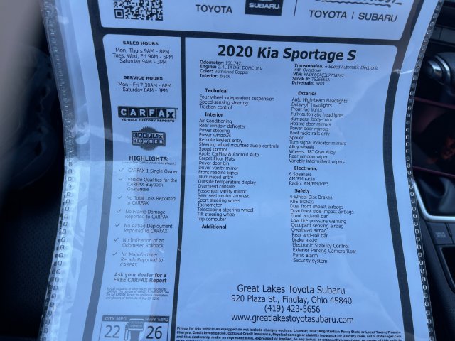 Used 2020 Kia Sportage S AWD/4WD image 27