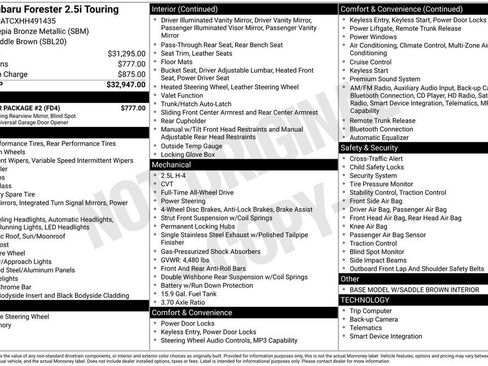 Used 2017 Subaru Forester 2.5i Touring w/ Popular Package #2 image 6