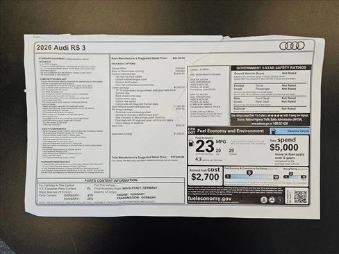 New 2026 Audi RS 3 image 17