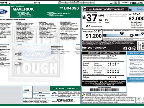 Used 2023 Ford Maverick Lariat w/ Lariat Luxury Package FWD image 2