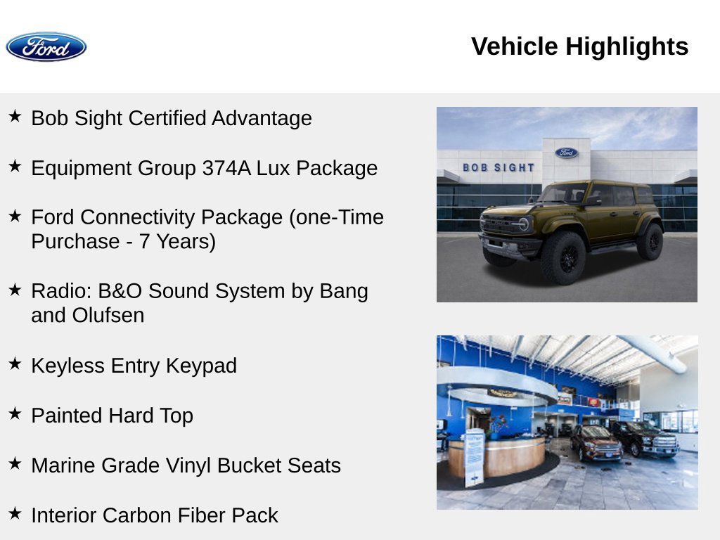 New 2026 Ford Bronco Raptor w/ Interior Carbon Fiber Pack AWD/4WD image 2