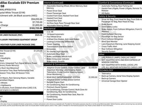 Certified 2023 Cadillac Escalade ESV Premium Luxury w/ LPO, Floor Liner Package image 43