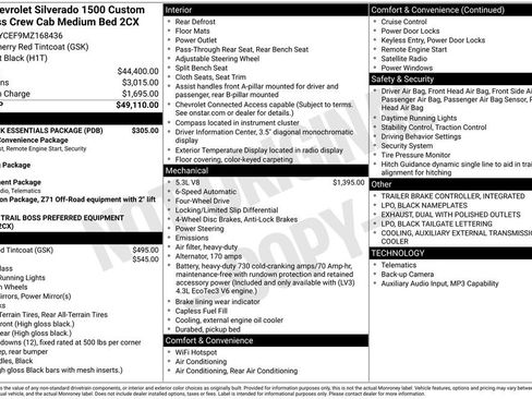 Used 2021 Chevrolet Silverado 1500 Custom Trail Boss w/ LPO, Dark Essentials Package AWD/4WD image 34