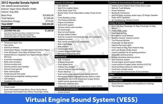 Used 2012 Hyundai Sonata Hybrid w/ Leather Pkg FWD image 39