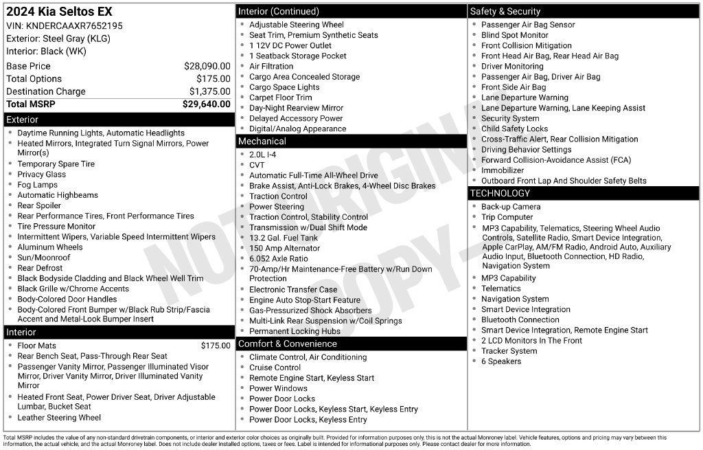 Certified 2024 Kia Seltos EX AWD/4WD image 32