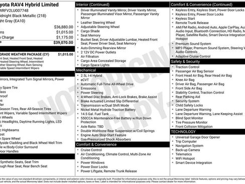 Used 2020 Toyota RAV4 Limited w/ Limited Grade Weather Package image 3
