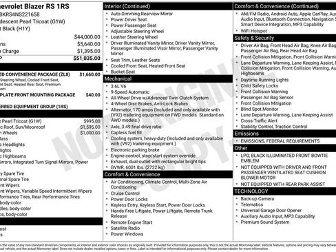 Used 2022 Chevrolet Blazer RS w/ Enhanced Convenience Package image 32