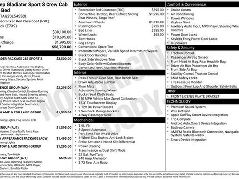 New 2025 Jeep Gladiator Sport AWD/4WD image 34