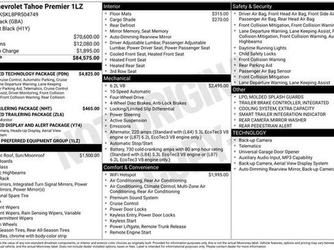 Used 2023 Chevrolet Tahoe Premier w/ Advanced Technology Package AWD/4WD image 25