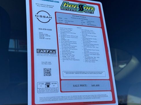 Certified 2024 Nissan Armada SL w/ Captain's Chairs Package image 27