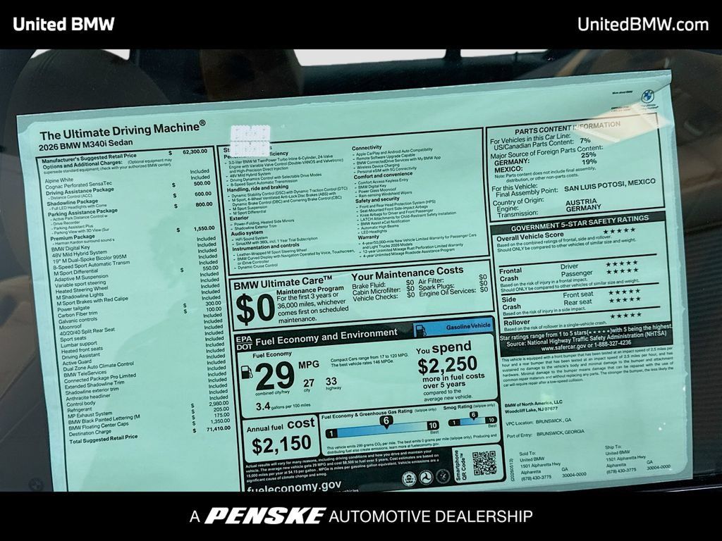 New 2026 BMW M340i w/ Premium Package RWD image 15