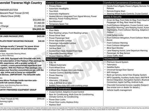 Used 2023 Chevrolet Traverse High Country w/ LPO, Floor Liner Package FWD image 45