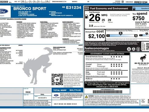 Used 2024 Ford Bronco Sport Big Bend AWD/4WD image 3