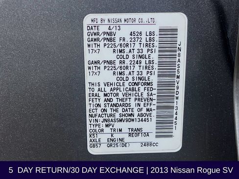 Used 2013 Nissan Rogue SV AWD/4WD image 34