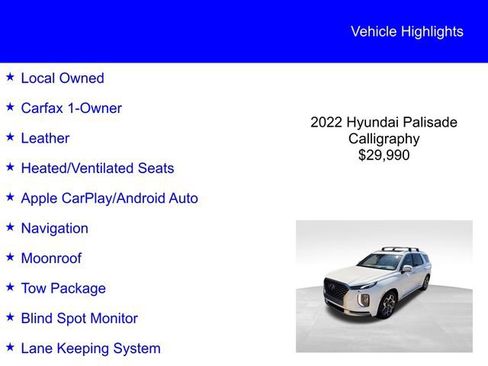 Used 2022 Hyundai Palisade Calligraphy w/ Winter Package FWD image 2