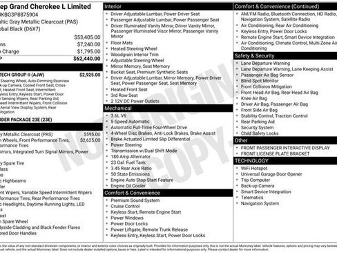 Used 2023 Jeep Grand Cherokee L Limited w/ Luxury Tech Group II AWD/4WD image 5