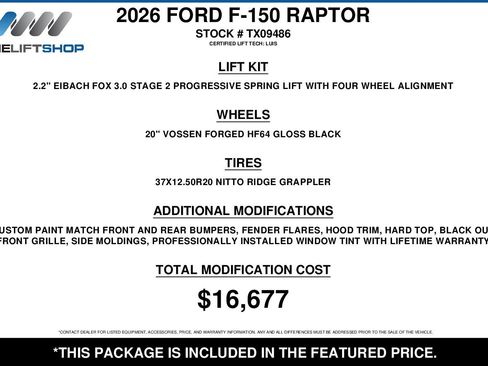 Used 2026 Ford F150 Raptor AWD/4WD image 2