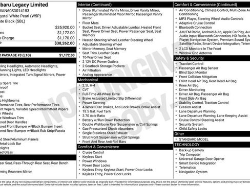 Used 2025 Subaru Legacy Limited w/ Popular Package #3 image 6