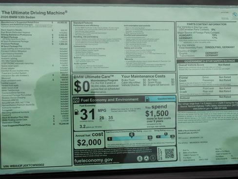 Used 2026 BMW 530i w/ M Sport Package RWD image 31