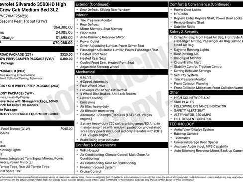 Used 2021 Chevrolet Silverado 3500 High Country w/ Z71 Off-Road Package AWD/4WD image 7