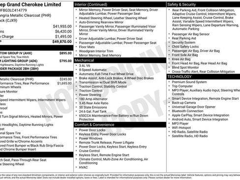 Used 2020 Jeep Grand Cherokee Limited w/ Trailer Tow Group IV AWD/4WD image 42