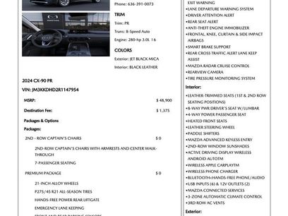 Used 2024 MAZDA CX-90 3.3 Turbo w/ Premium Package