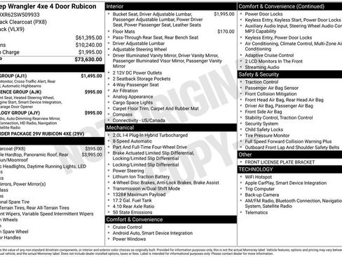 Used 2025 Jeep Wrangler Unlimited Rubicon 4xe w/ Safety Group AWD/4WD image 41