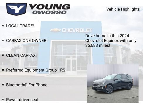 Certified 2024 Chevrolet Equinox RS w/ LPO, Floor Liner Package AWD/4WD image 7