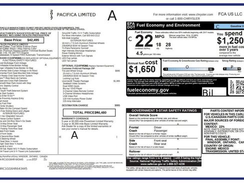 Used 2017 Chrysler Pacifica Limited w/ UConnect Theater Package image 40