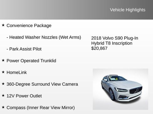 Used 2018 Volvo S90 T8 Inscription w/ Convenience Package image 16