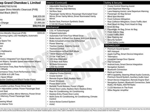 New 2026 Jeep Grand Cherokee L Limited AWD/4WD image 28