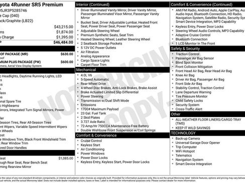 Used 2023 Toyota 4Runner SR5 Premium w/ Moonroof Package RWD image 22