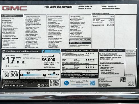 New 2026 GMC Yukon Elevation RWD image 21