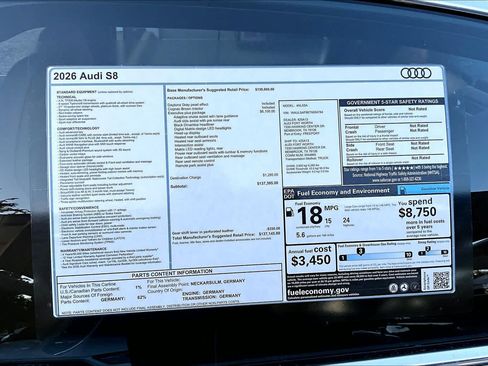 New 2026 Audi S8 AWD/4WD image 16