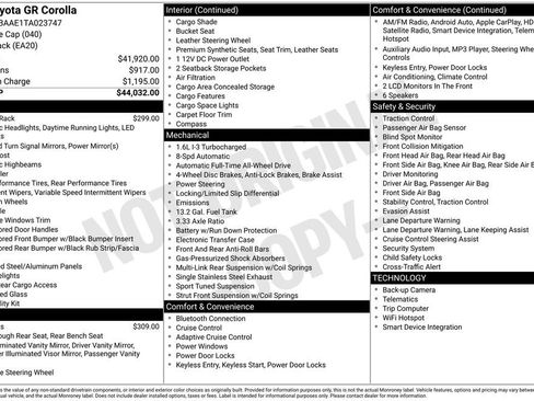 Certified 2026 Toyota Corolla GR AWD/4WD image 57