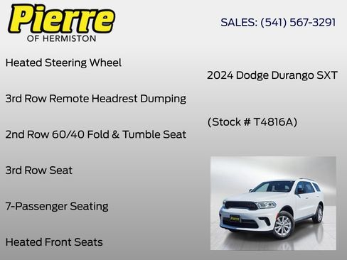 Used 2024 Dodge Durango SXT w/ 3rd Row Seating Group AWD/4WD image 12