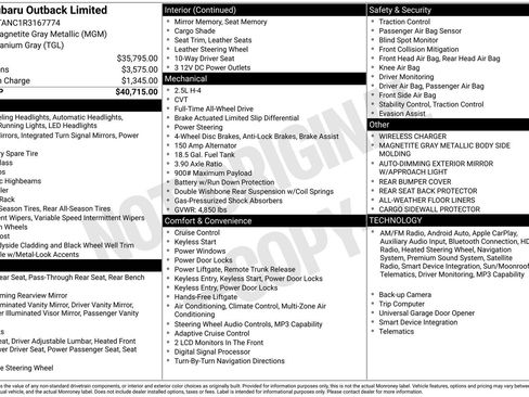 Certified 2024 Subaru Outback Limited AWD/4WD image 35