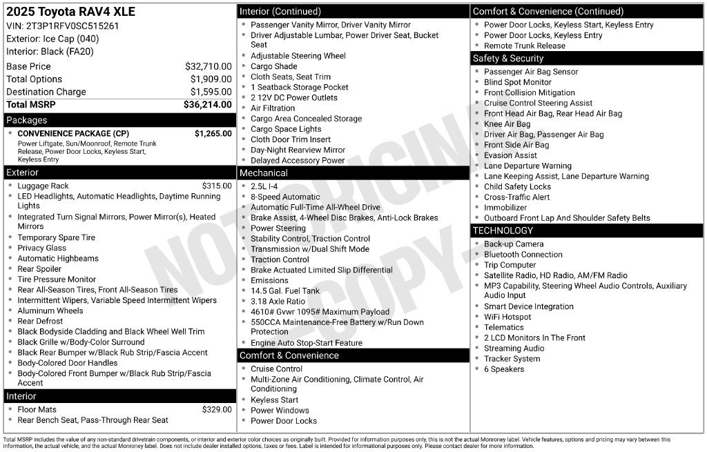 Used 2025 Toyota RAV4 XLE w/ Convenience Package AWD/4WD image 43