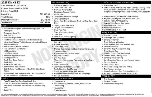 Used 2025 Kia K4 EX FWD image 41